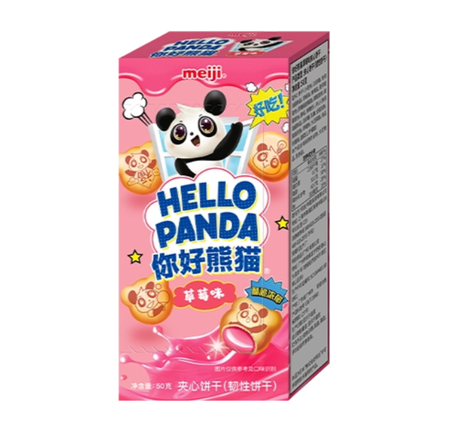 你好熊猫草莓味夹心饼干