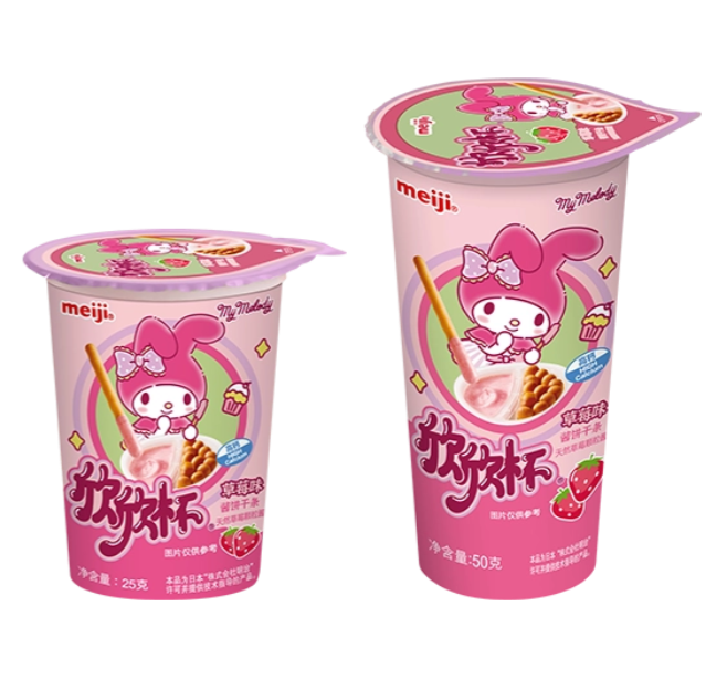 明治欣欣杯草莓味酱饼干条