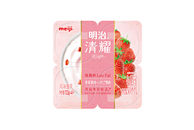 明治清耀风味酸乳 草莓果肉 100g×4