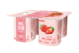 明治清耀风味酸乳 草莓果肉 100g×4