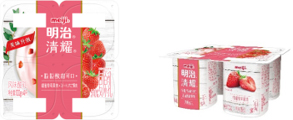 明治清耀风味酸乳 甜蜜草莓果肉 100g×4